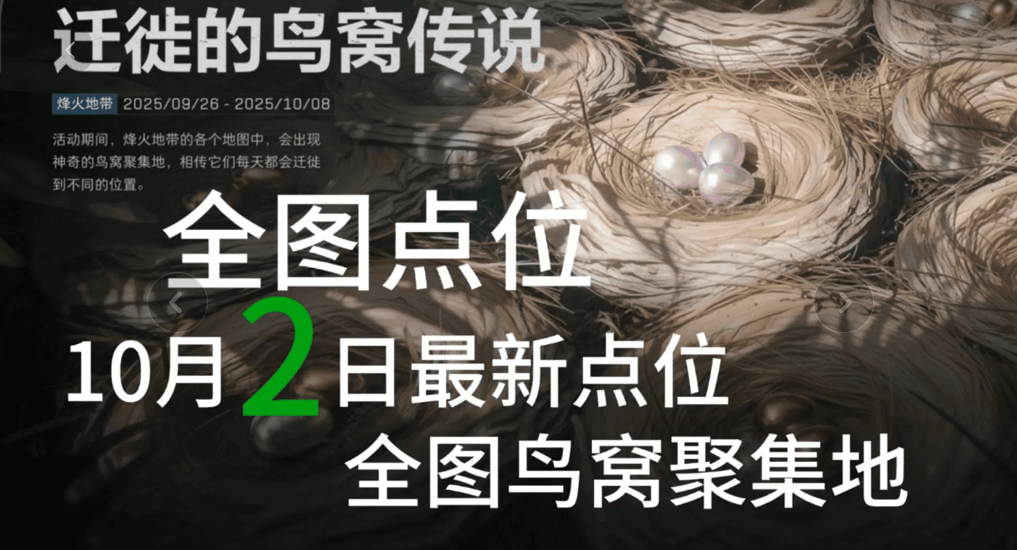 三角洲10月2日鸟窝聚集地全图点位大全