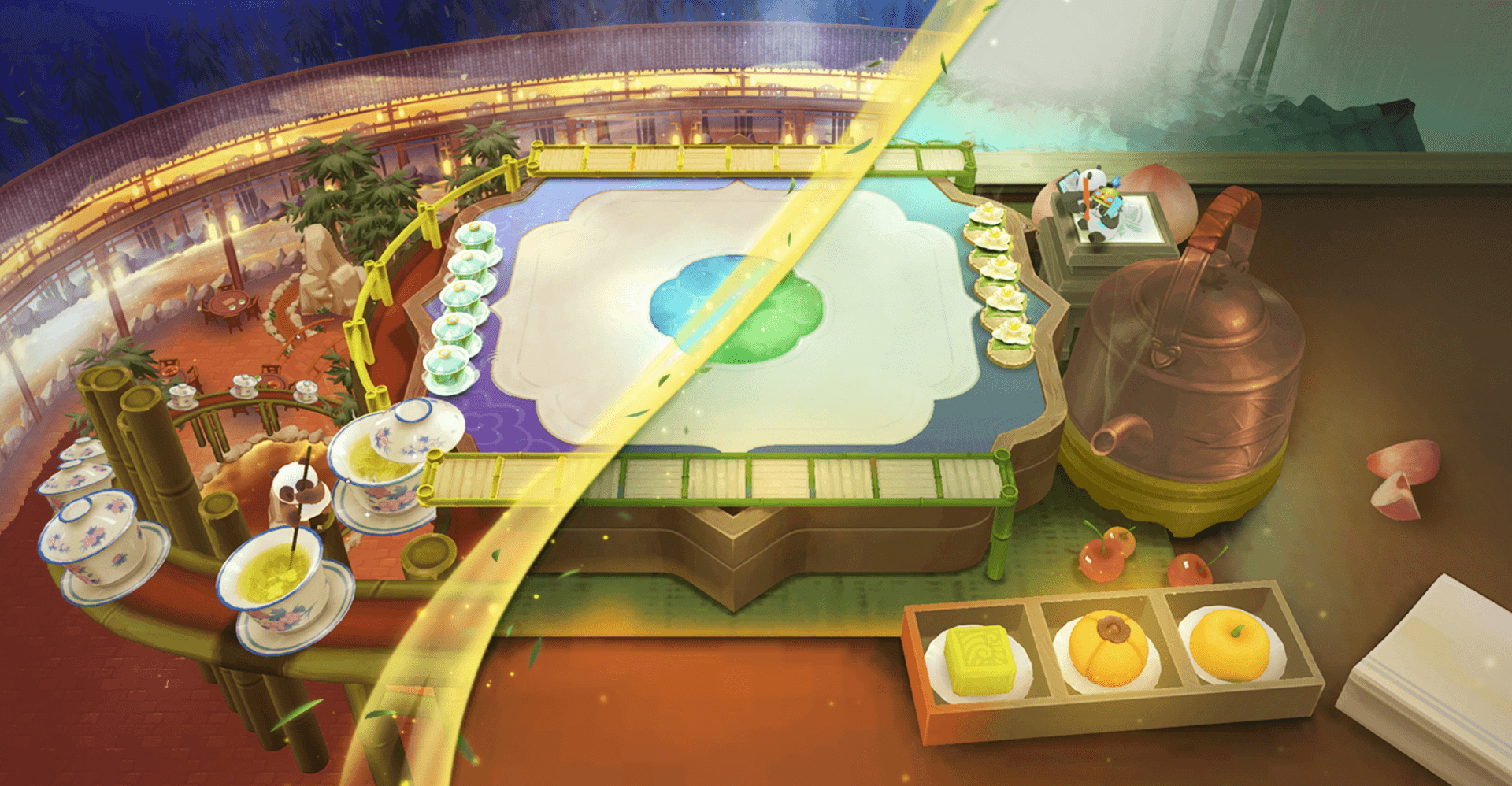 神话级棋盘胖达巴适茶楼展示图