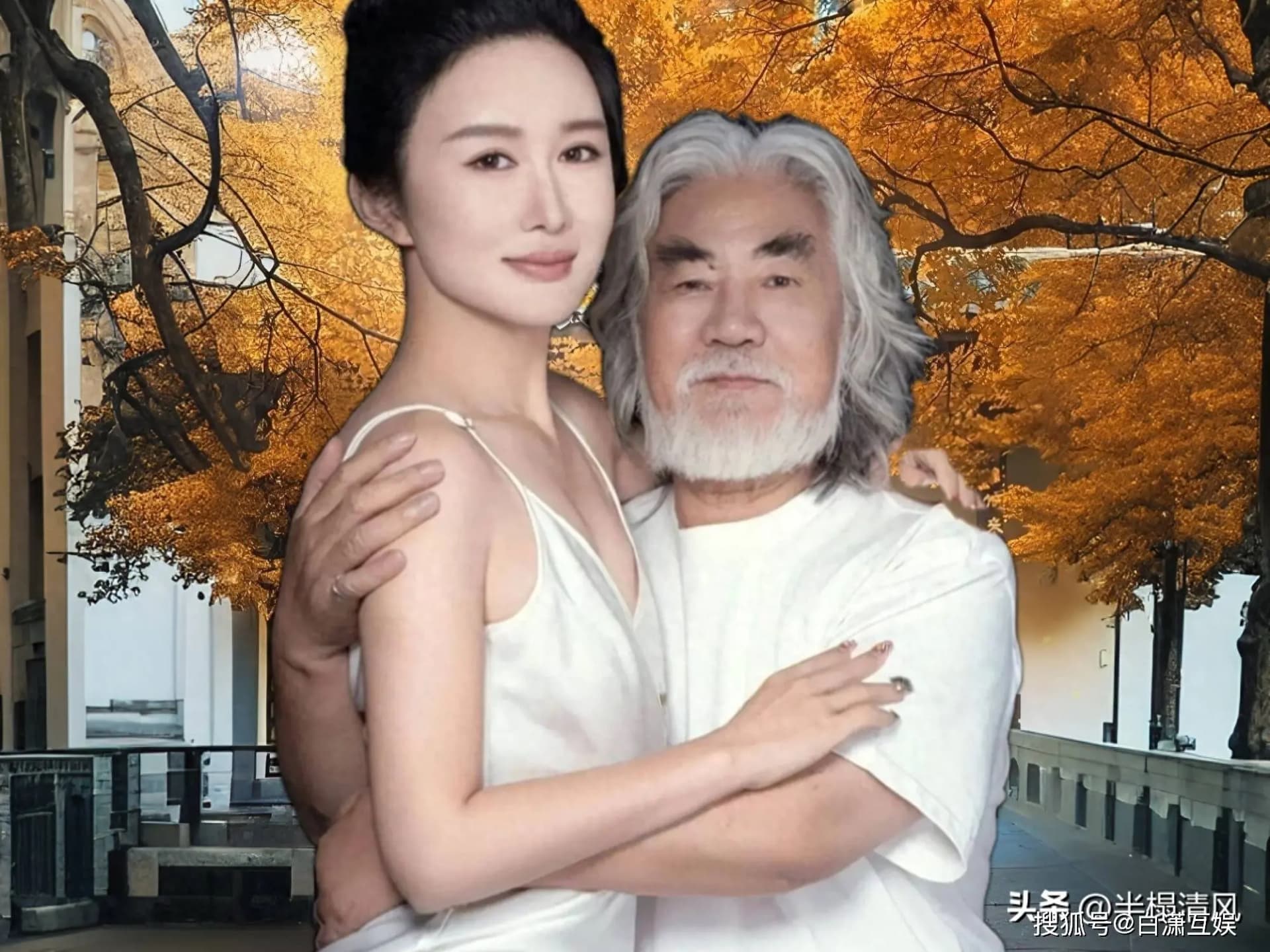 74岁导演张纪中与43岁妻子杜星霖合影,老夫少妻组合备受关注