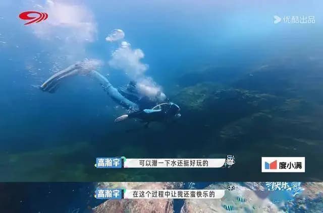 秦昊在节目中体验潜水活动