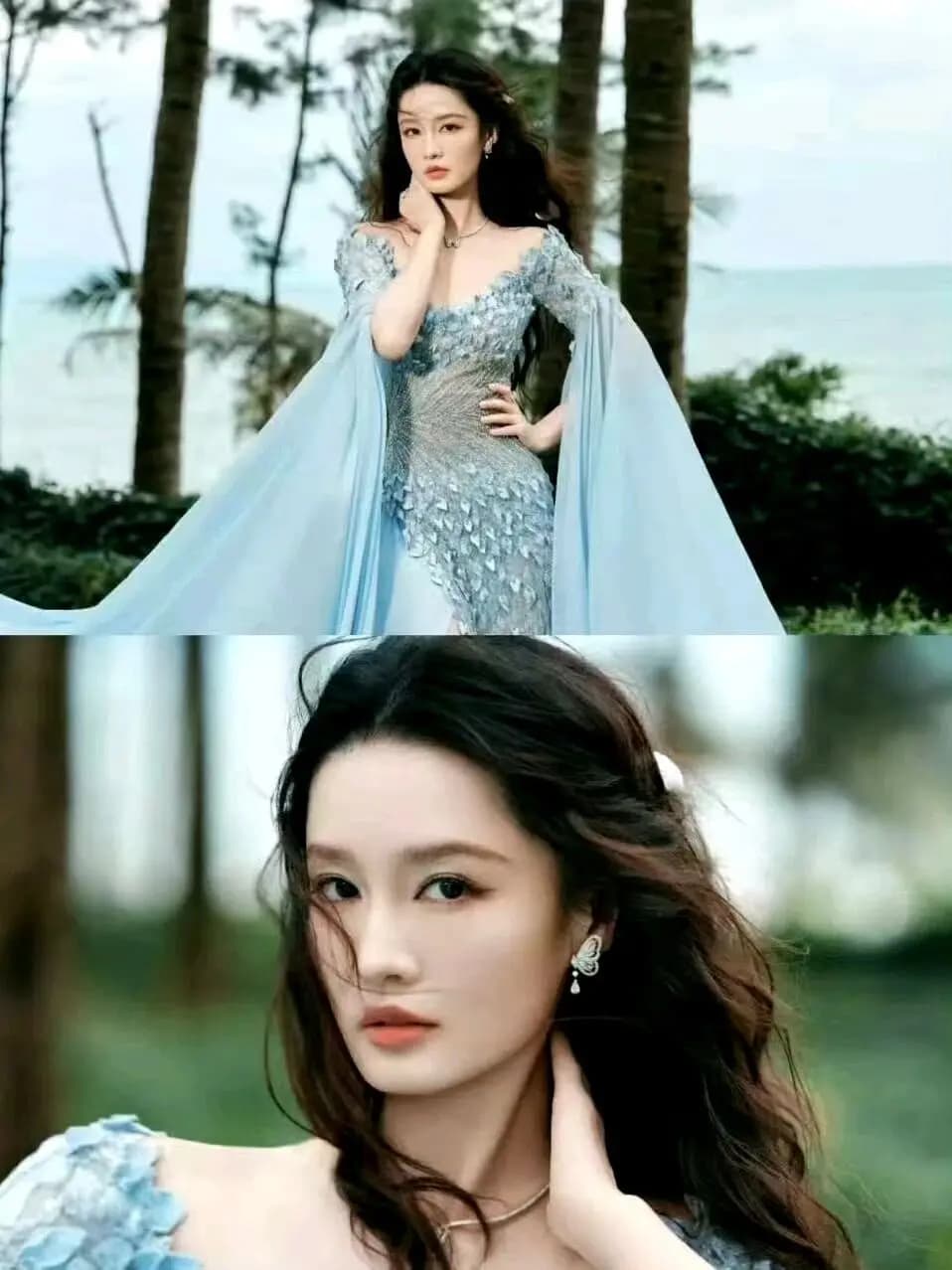 沈佳润身着白色纱裙亮相ELLE风尚大典红毯