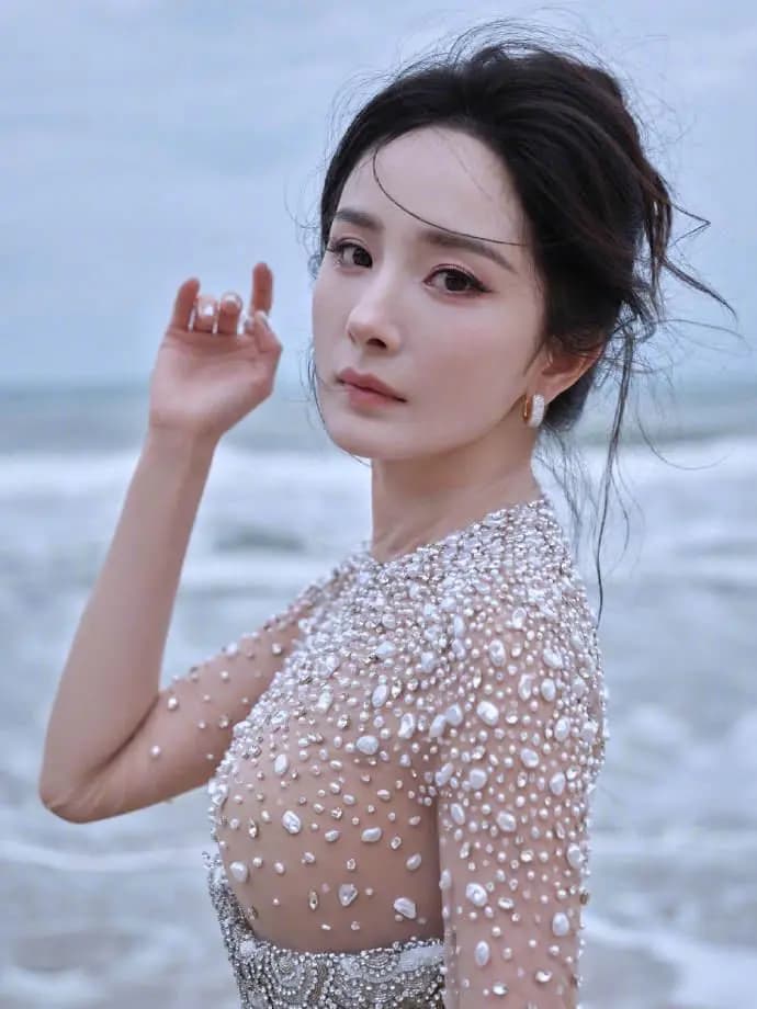 杨幂礼服修改前后的对比或细节