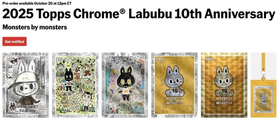 TOPPS Labubu 10周年纪念卡牌展示