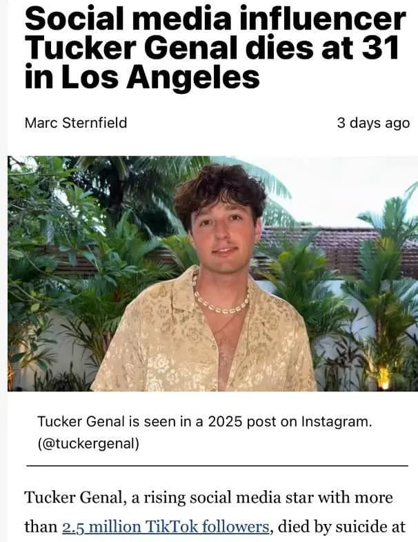 网红杰纳尔生前社交平台照片1