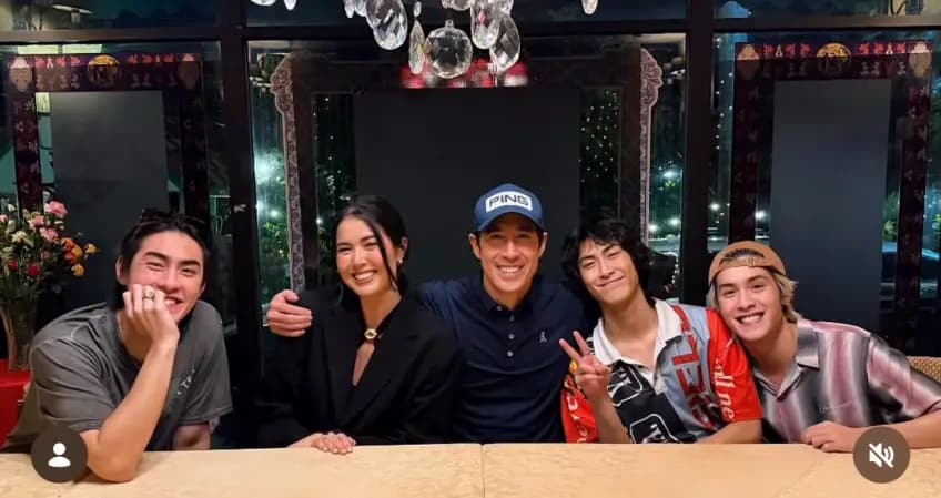 J Jetrin与Pin Kejmanee离婚后仍像家人般相处,新年互相祝福