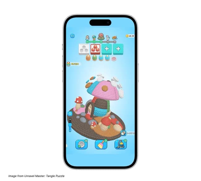 Unravel Master游戏X光透视功能演示,帮助玩家查看毛线颜色层级